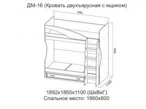 ДМ-16 Кровать двухъярусная с ящиком в Берёзовском - beryozovskij.магазин96.com | фото