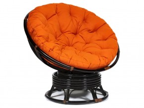 Кресло-качалка Papasan w 23/01 B с подушкой Antique brown, ткань Оранжевый в Берёзовском - beryozovskij.магазин96.com | фото