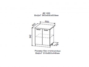 Шкаф нижний ДС600 с полкой (2 дв) в Берёзовском - beryozovskij.магазин96.com | фото